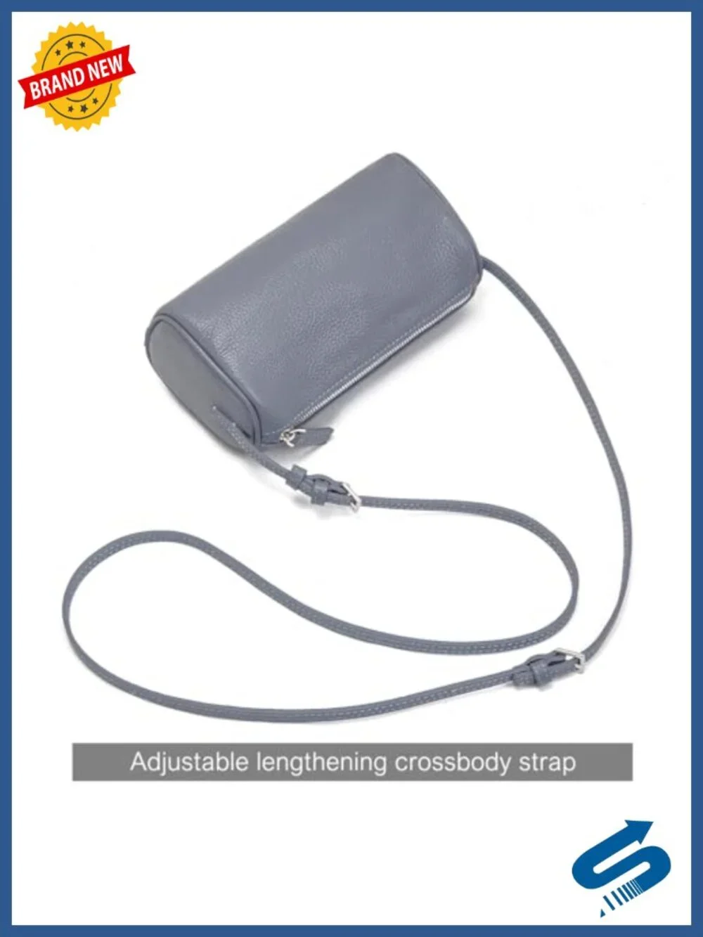 Mini Barrel Crossbody Bag in Genuine Leather - 3-Way Wear Shoulder Purse